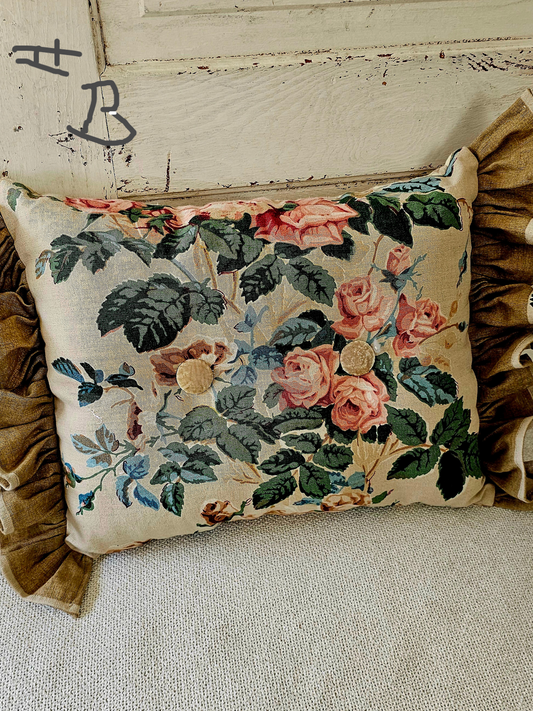 Brown Floral Pillow