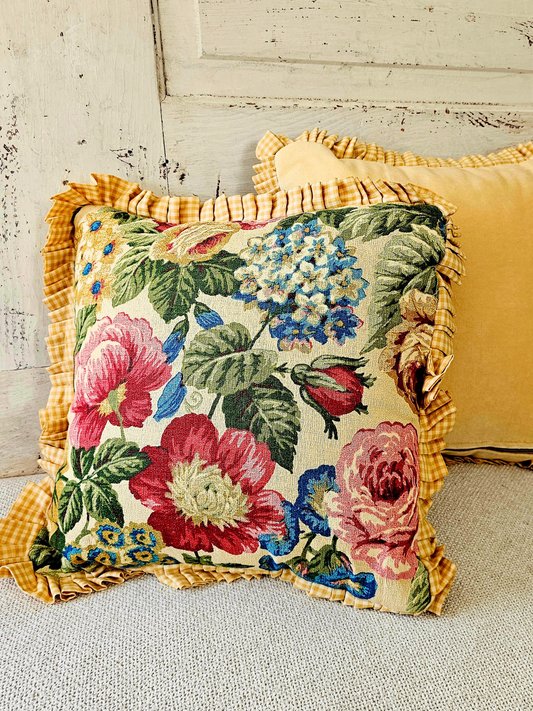 Colorful Bark Cloth Pillow