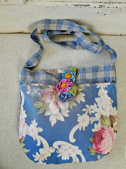 Blue Cottage floral Bag