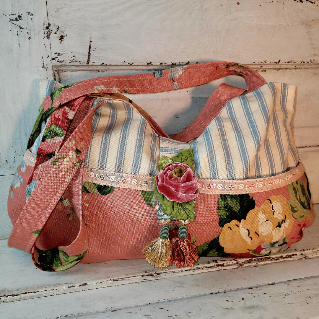 Pink Cottage "Eva" Bag with Shoulder Strap